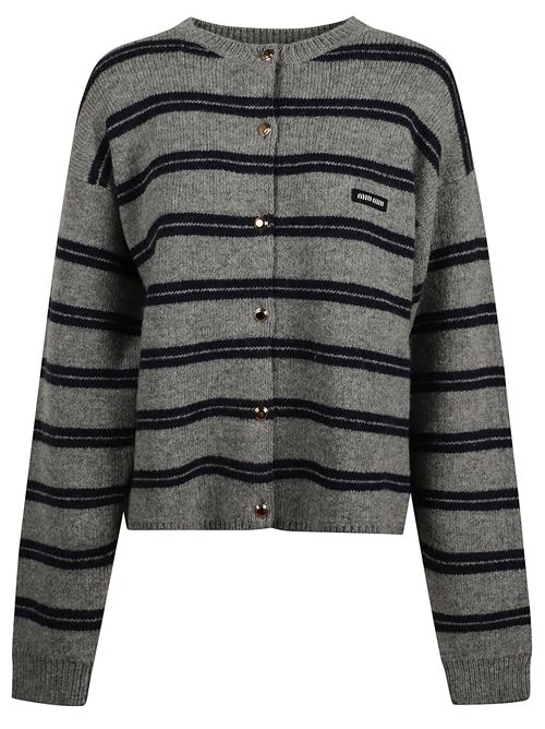 Cardigan in lana e cashmere MIU MIU | MMF89915NQF0MZQ